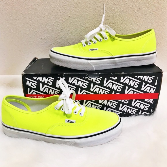 vans authentic yellow neon